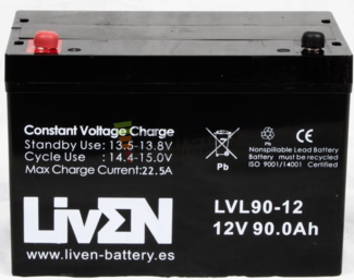 Batera 12 Voltios 90 Amperios Liven Battery LVL90-12